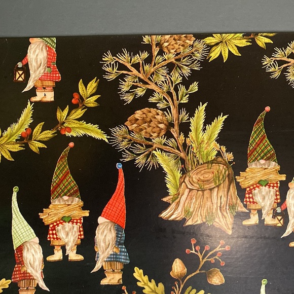 Pottery Barn Black and Green Whimsical Forest Gnome Handcrafted Serving Tray - Picture 15 of 16